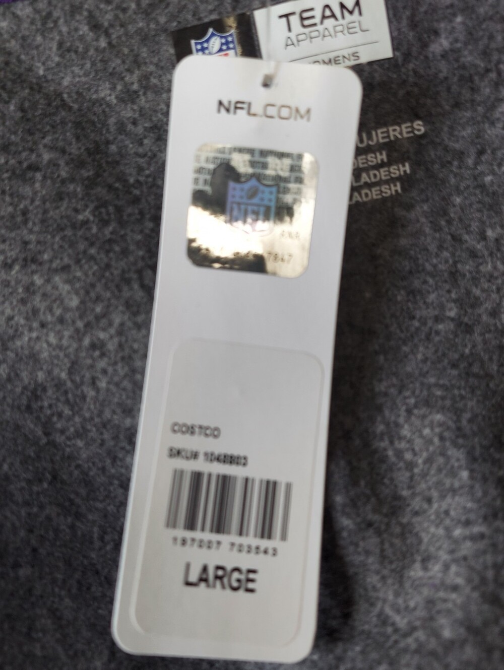 NWT NFL Team Apparel Woman's Size Large Vikings Full Zip Jacket Gray & Purple - Picture 7 of 7